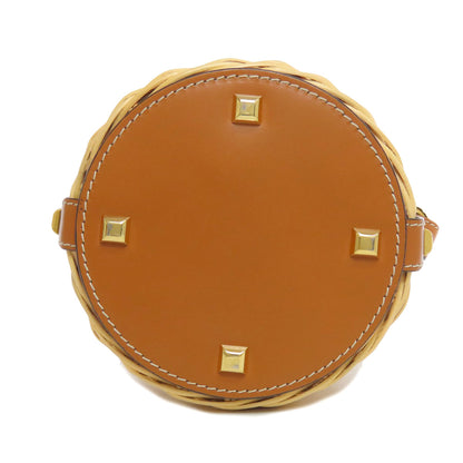 Salvatore Ferragamo サルヴァトーレフェラガモ ラタンバッグ ショルダーバッグ ラフィア レディース 中古
