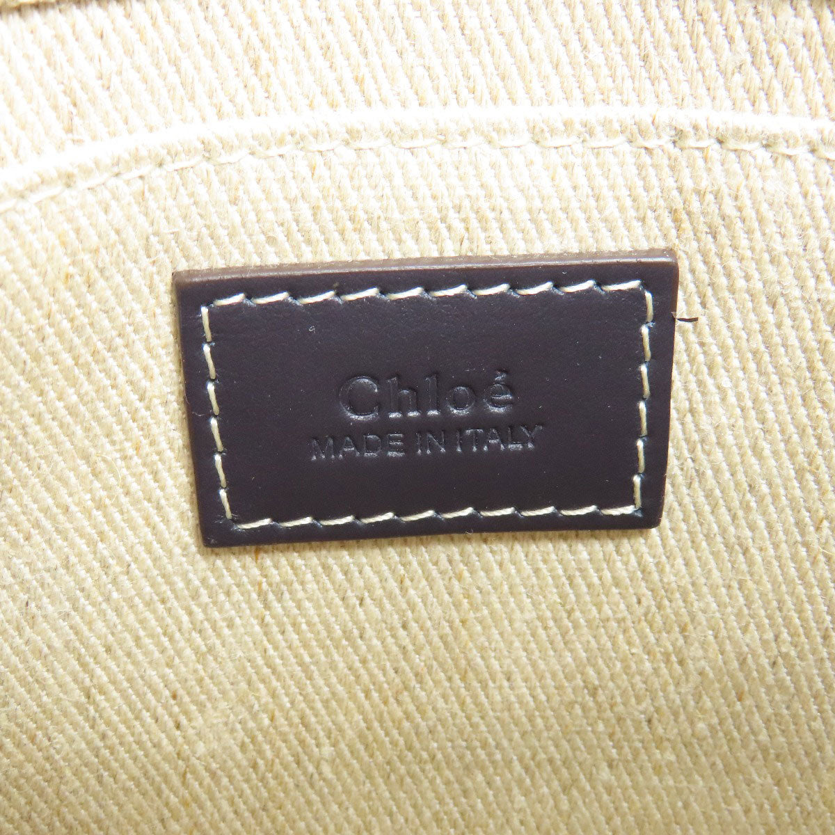 CHLOE クロエ ウッディ ミニ 2WAY ハンドバッグ キャンバス レディース 中古