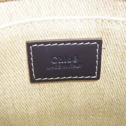 CHLOE クロエ ウッディ ミニ 2WAY ハンドバッグ キャンバス レディース 中古