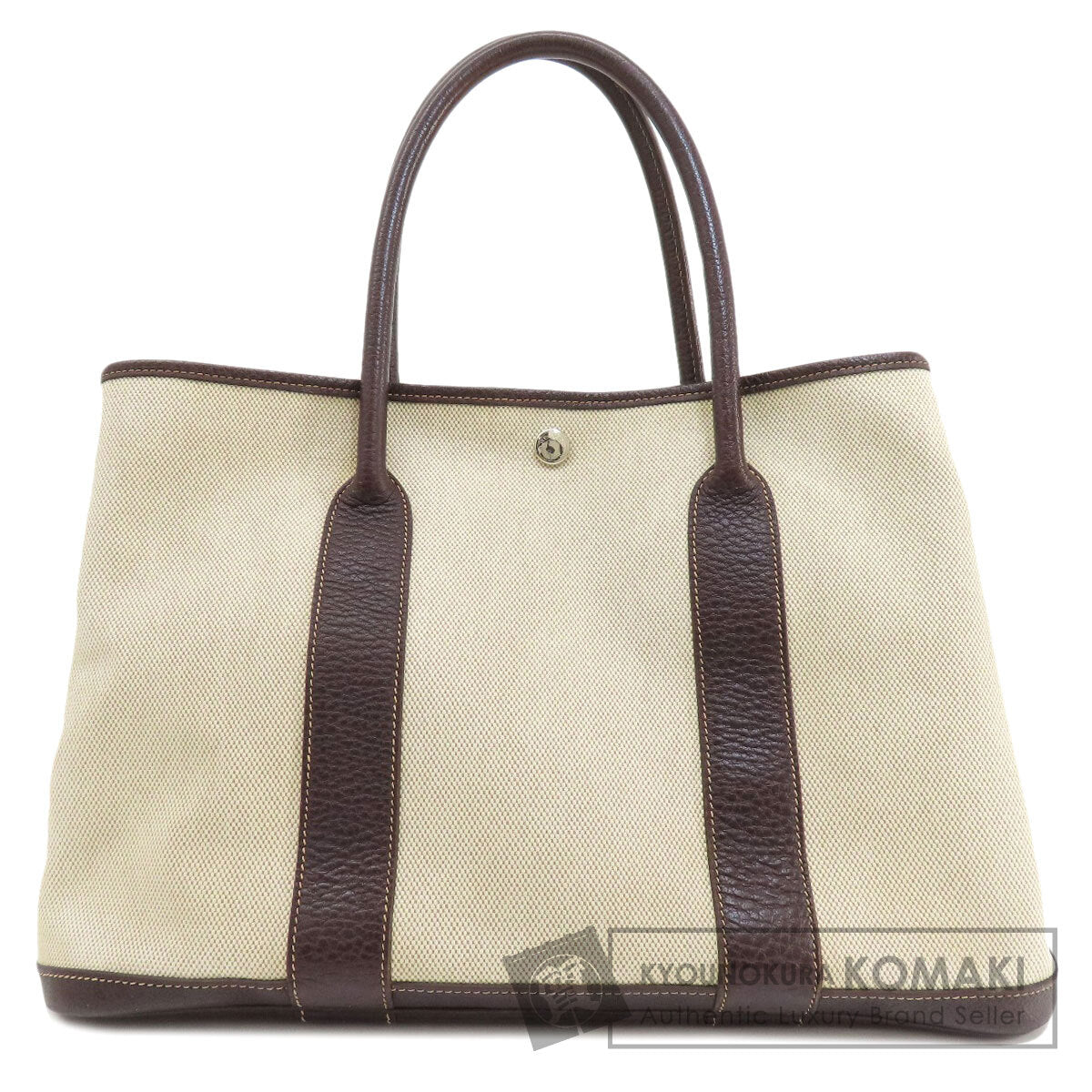 HERMES エルメス ガーデンパーティPM マロン シルバー金具 トートバッグ トワルアッシュ レディース 中古