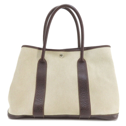 HERMES エルメス ガーデンパーティPM マロン シルバー金具 トートバッグ トワルアッシュ レディース 中古