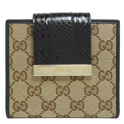 GUCCI グッチ 181669 GG 二つ折り財布（小銭入れあり） キャンバス レディース 中古