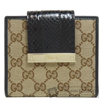 GUCCI グッチ 181669 GG 二つ折り財布（小銭入れあり） キャンバス レディース 中古