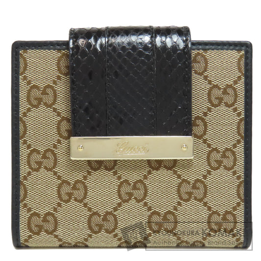 GUCCI グッチ 181669 GG 二つ折り財布（小銭入れあり） キャンバス レディース 中古