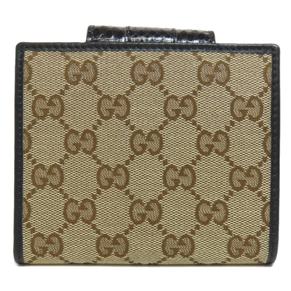 GUCCI グッチ 181669 GG 二つ折り財布（小銭入れあり） キャンバス レディース 中古