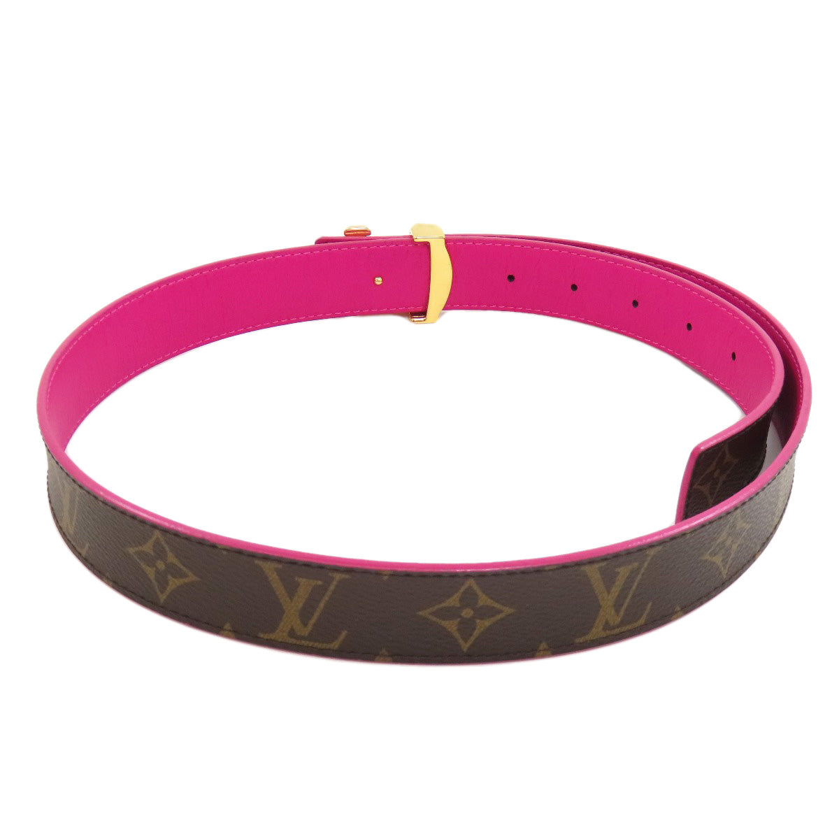 LOUIS VUITTON ルイヴィトン M0256 サンチュール LVイニシャル ベルト モノグラムキャンバス レディース 中古