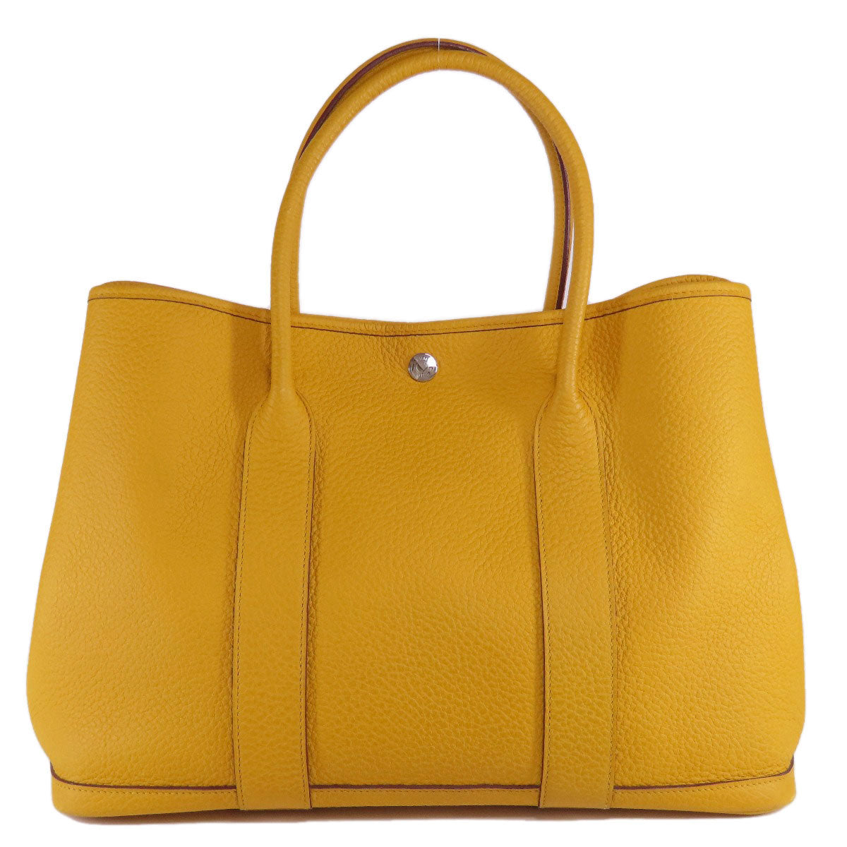HERMES エルメス ガーデンパーティPM ジョーヌアンブル シルバー金具 トートバッグ カントリー レディース 中古