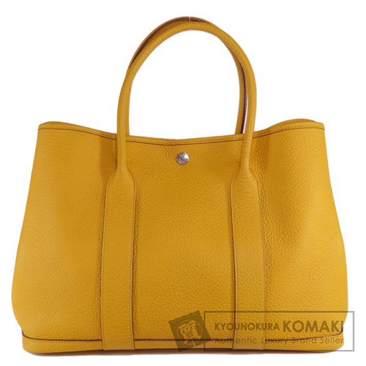 HERMES エルメス ガーデンパーティPM ジョーヌアンブル シルバー金具 トートバッグ カントリー レディース 中古