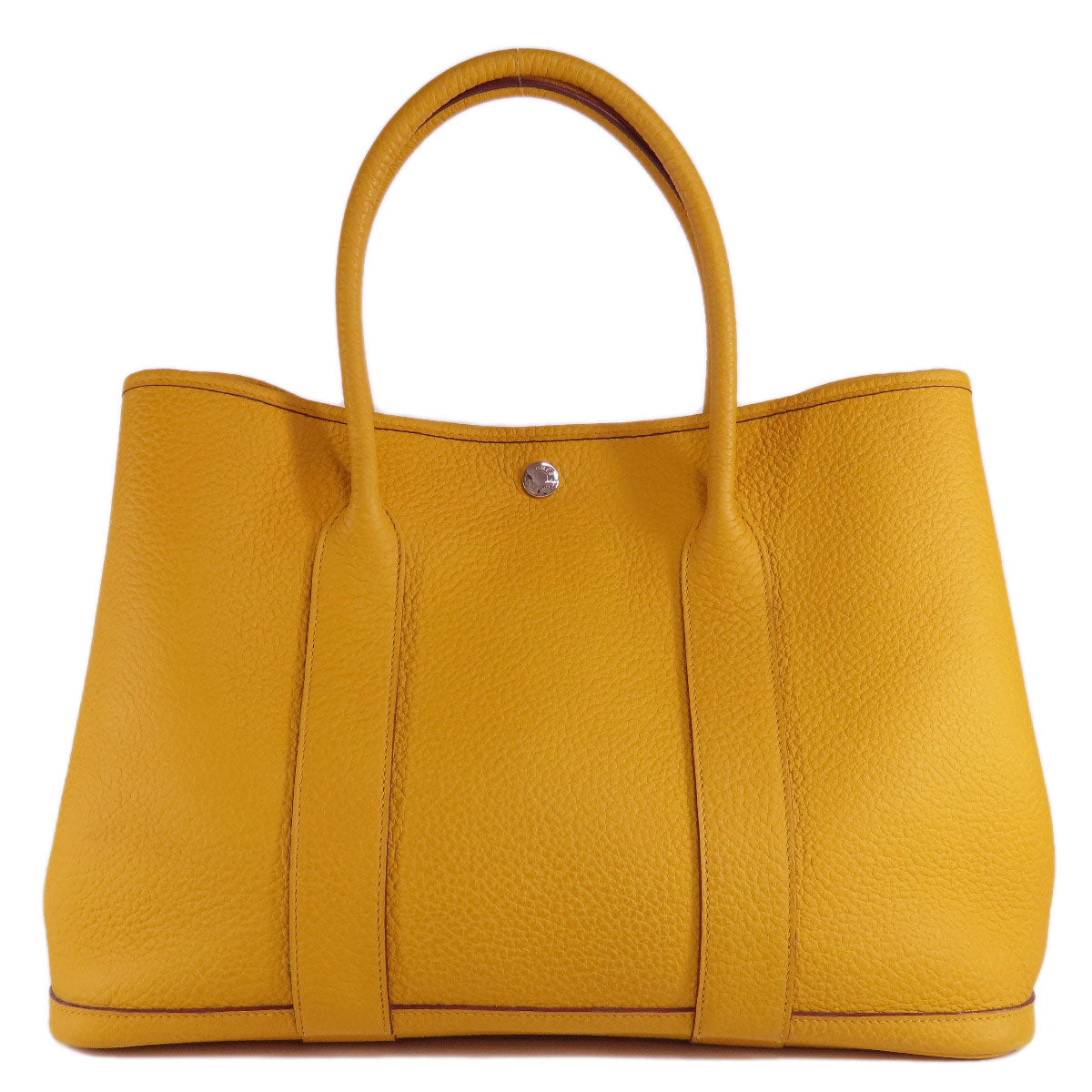 HERMES エルメス ガーデンパーティPM ジョーヌアンブル シルバー金具 トートバッグ カントリー レディース 中古