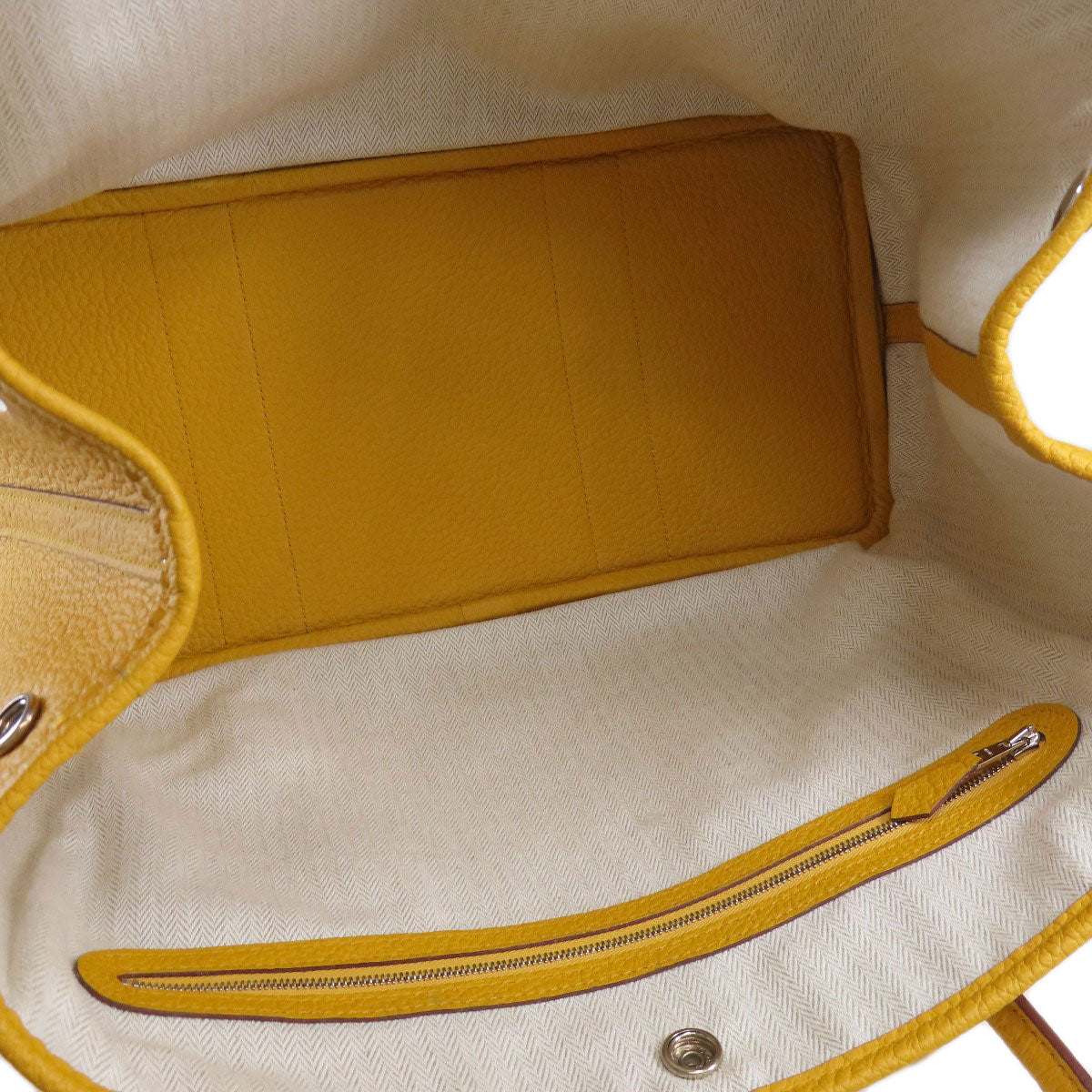 HERMES エルメス ガーデンパーティPM ジョーヌアンブル シルバー金具 トートバッグ カントリー レディース 中古