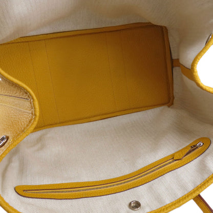 HERMES エルメス ガーデンパーティPM ジョーヌアンブル シルバー金具 トートバッグ カントリー レディース 中古