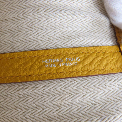 HERMES エルメス ガーデンパーティPM ジョーヌアンブル シルバー金具 トートバッグ カントリー レディース 中古