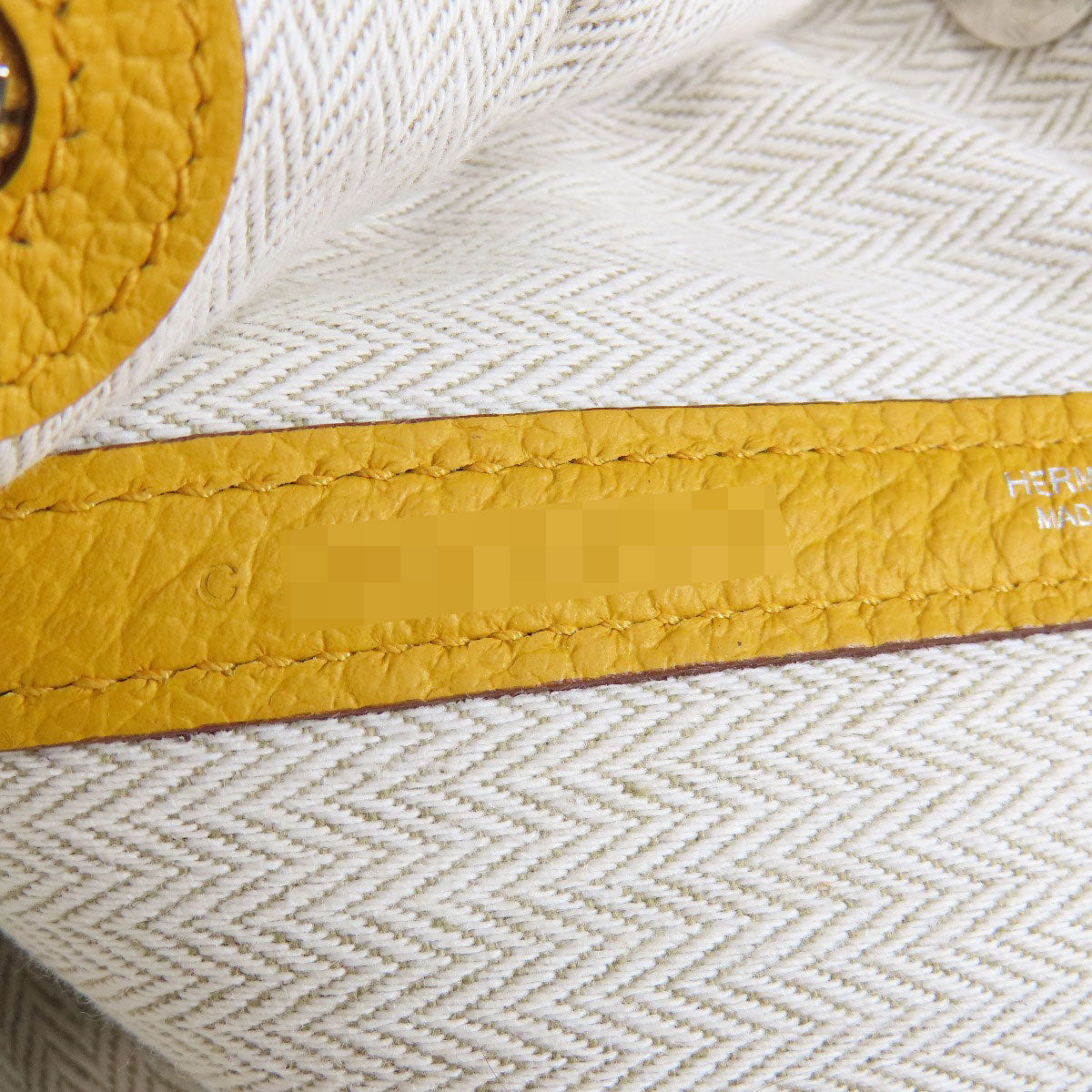 HERMES エルメス ガーデンパーティPM ジョーヌアンブル シルバー金具 トートバッグ カントリー レディース 中古