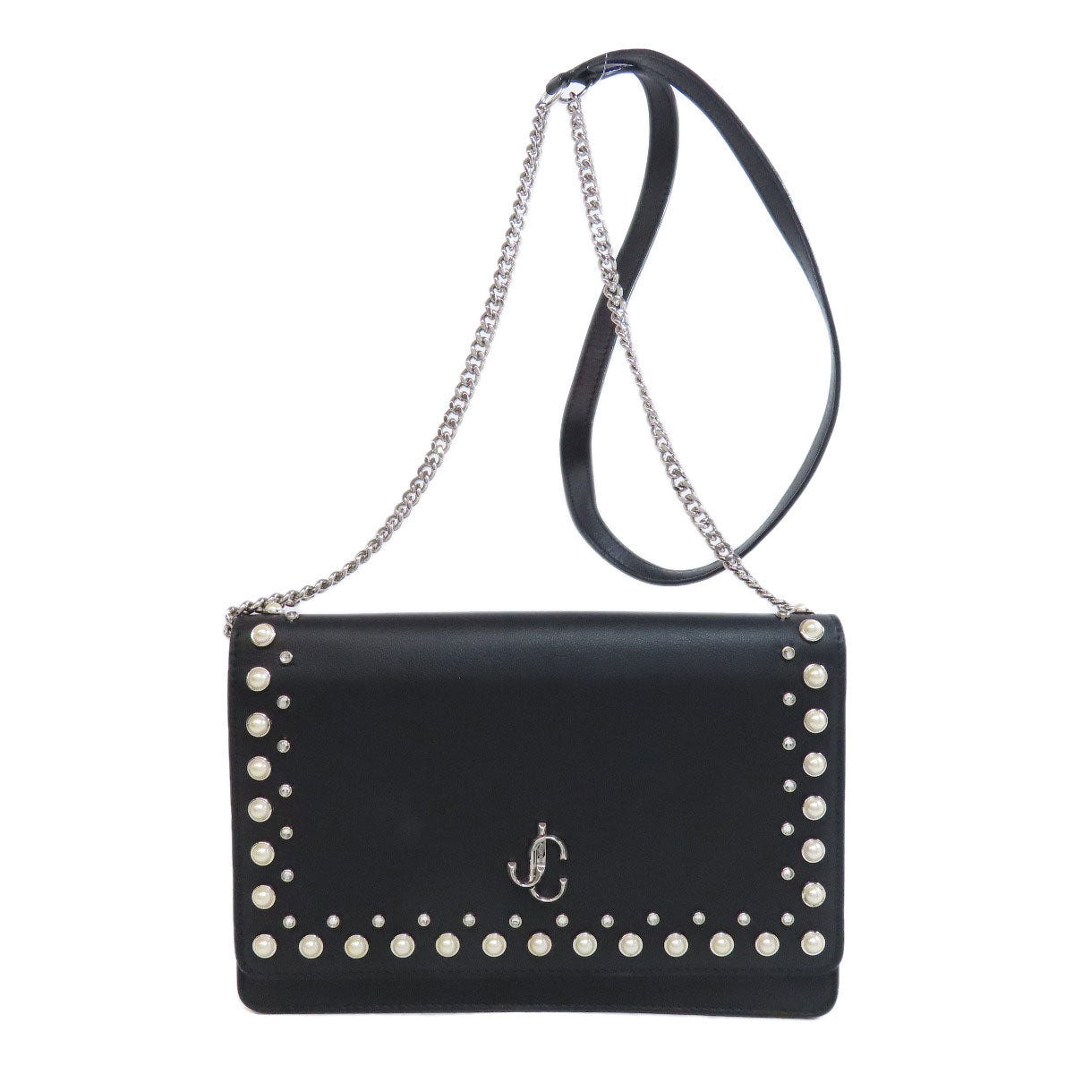 Jimmy Choo ジミーチュウ スタッズ チェーンウォレット 長財布（小銭入れあり） レザー レディース 中古