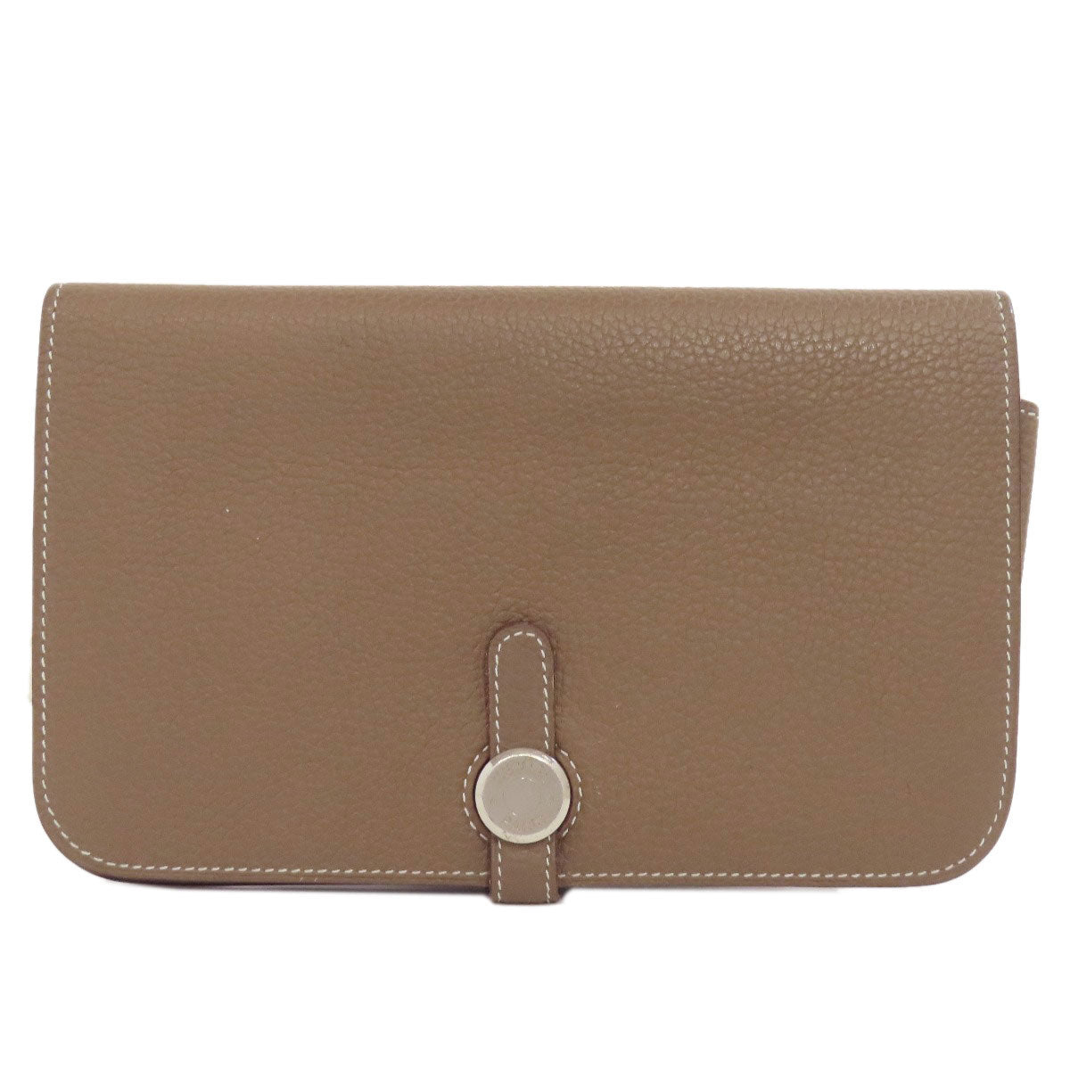 HERMES エルメス ドゴンGM エトープ シルバー金具 長財布（小銭入れあり） トゴ レディース 中古