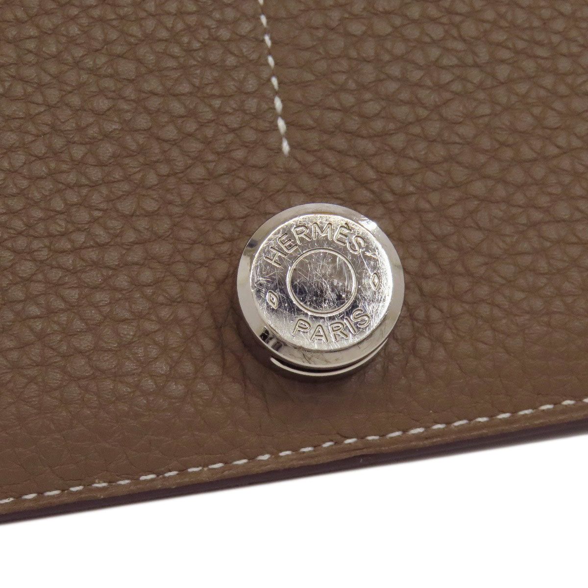 HERMES エルメス ドゴンGM エトープ シルバー金具 長財布（小銭入れあり） トゴ レディース 中古