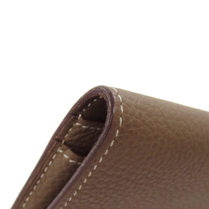 HERMES エルメス ドゴンGM エトープ シルバー金具 長財布（小銭入れあり） トゴ レディース 中古