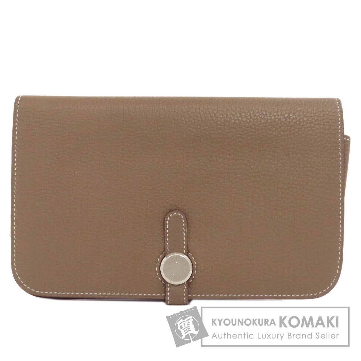 HERMES エルメス ドゴンGM エトープ シルバー金具 長財布（小銭入れあり） トゴ レディース 中古