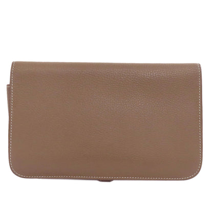 HERMES エルメス ドゴンGM エトープ シルバー金具 長財布（小銭入れあり） トゴ レディース 中古