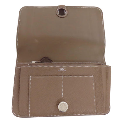 HERMES エルメス ドゴンGM エトープ シルバー金具 長財布（小銭入れあり） トゴ レディース 中古