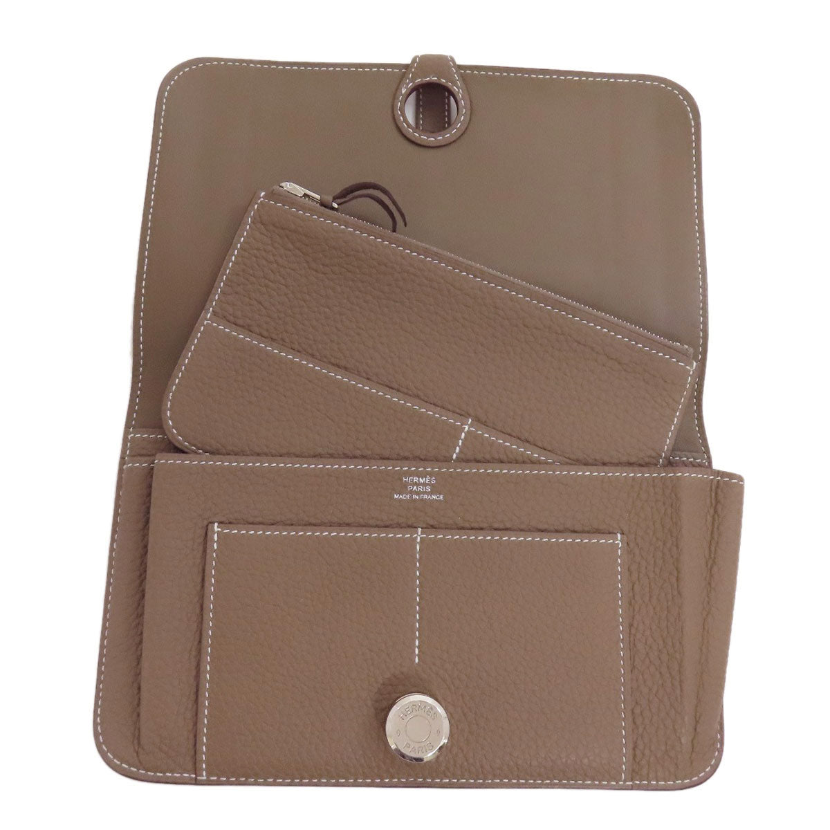 HERMES エルメス ドゴンGM エトープ シルバー金具 長財布（小銭入れあり） トゴ レディース 中古