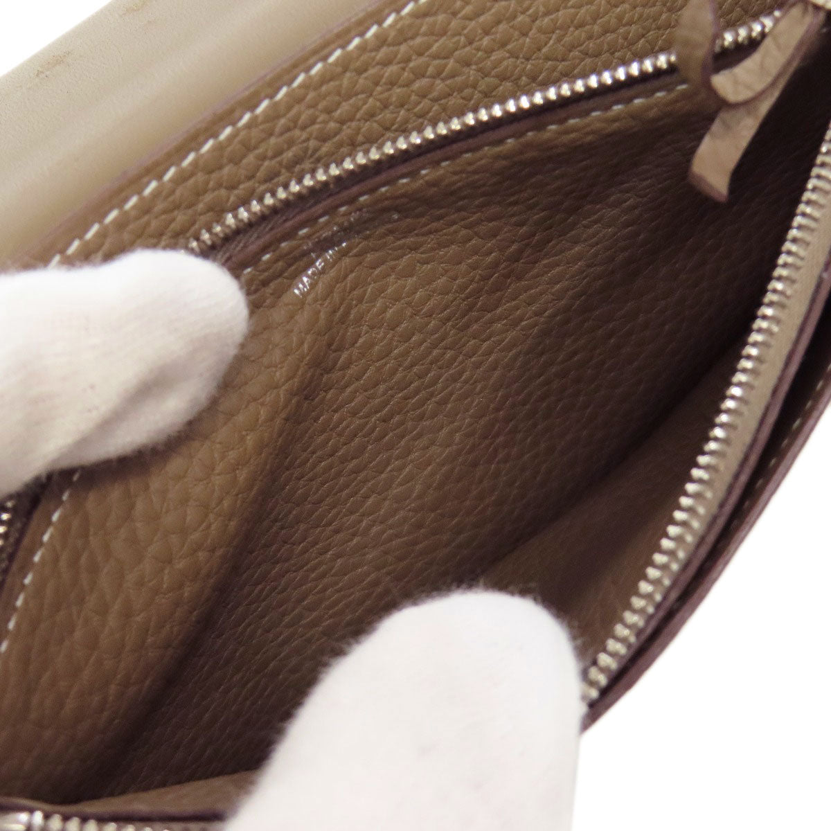 HERMES エルメス ドゴンGM エトープ シルバー金具 長財布（小銭入れあり） トゴ レディース 中古