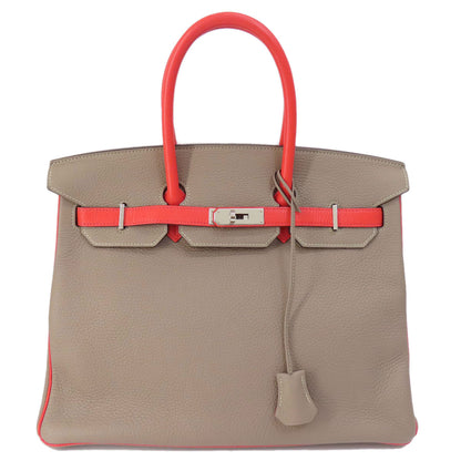 HERMES エルメス バーキン35 シルバー金具 ハンドバッグ トリヨン レディース 中古