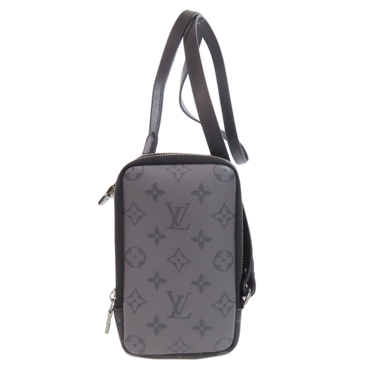 LOUIS VUITTON ルイヴィトン M69534 ダブルフォンポーチ ショルダーストラップ モノグラムエクリプス メンズ 中古