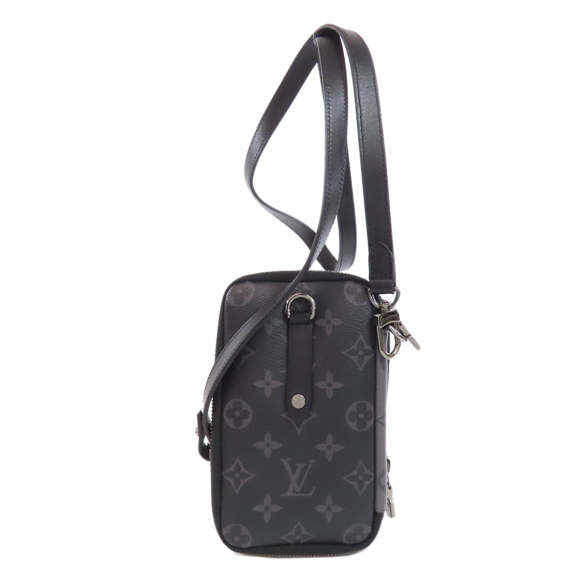 LOUIS VUITTON ルイヴィトン M69534 ダブルフォンポーチ ショルダーストラップ モノグラムエクリプス メンズ 中古
