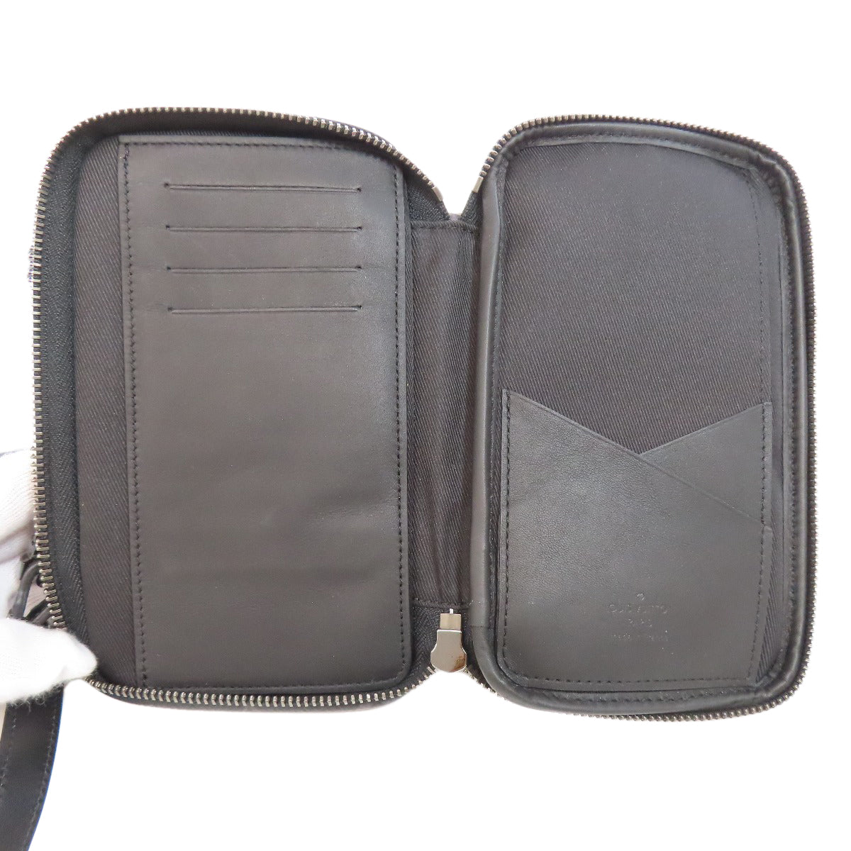 LOUIS VUITTON ルイヴィトン M69534 ダブルフォンポーチ ショルダーストラップ モノグラムエクリプス メンズ 中古