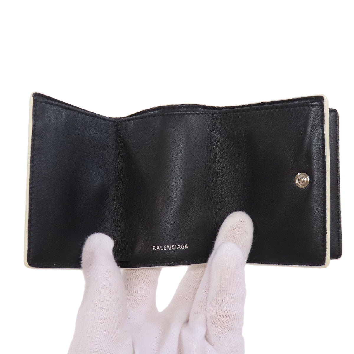 BALENCIAGA バレンシアガ 516402 ロゴ 三つ折り財布 二つ折り財布（小銭入れあり） レザー レディース 中古