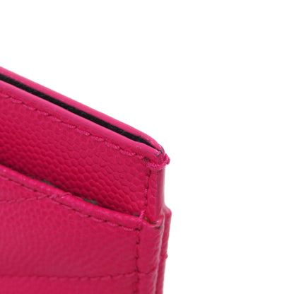 YVES SAINT LAURENT イヴ・サンローラン ロゴ カードケース レザー レディース 中古
