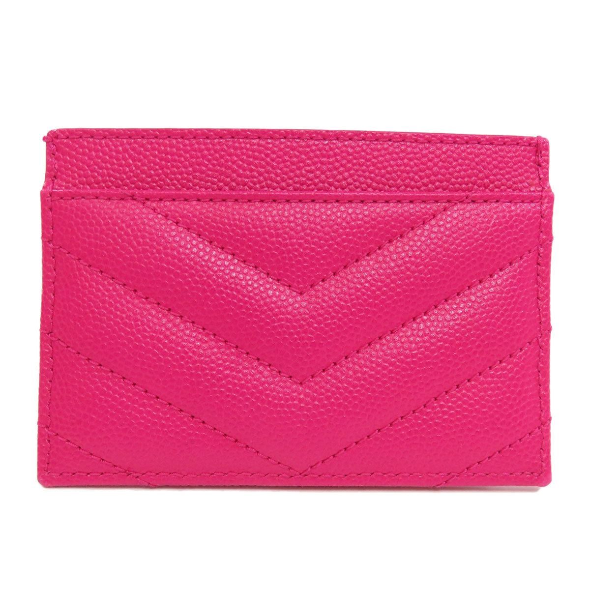 YVES SAINT LAURENT イヴ・サンローラン ロゴ カードケース レザー レディース 中古