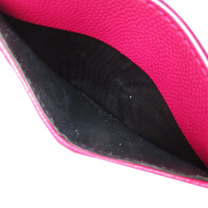 YVES SAINT LAURENT イヴ・サンローラン ロゴ カードケース レザー レディース 中古