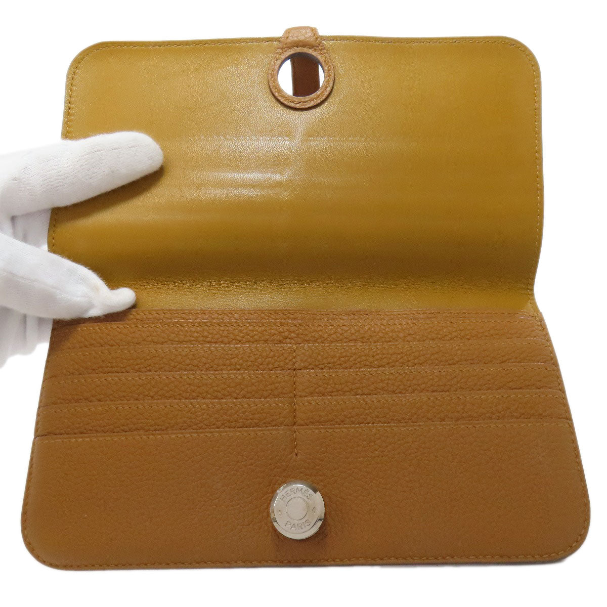 HERMES エルメス ドゴンロング シルバー金具 長財布（小銭入れなし） トリヨン レディース 中古