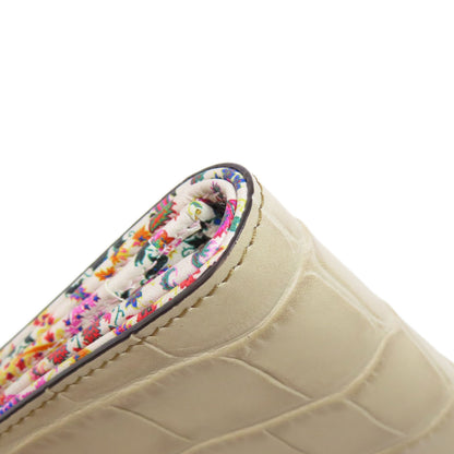 ETRO エトロ クロコ型押し 二つ折り財布（小銭入れあり） レザー レディース 中古
