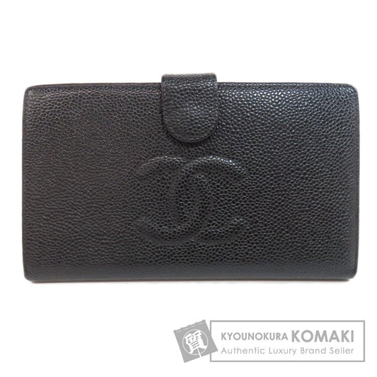 CHANEL シャネル ココマーク がま口財布 長財布（小銭入れあり） グレインド カーフスキン レディース 中古