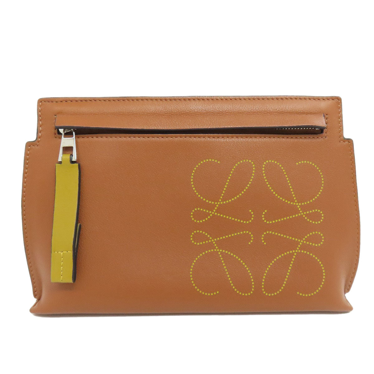 LOEWE ロエベ Tポーチ アナグラム アクセサリーポーチ カーフ レディース 中古