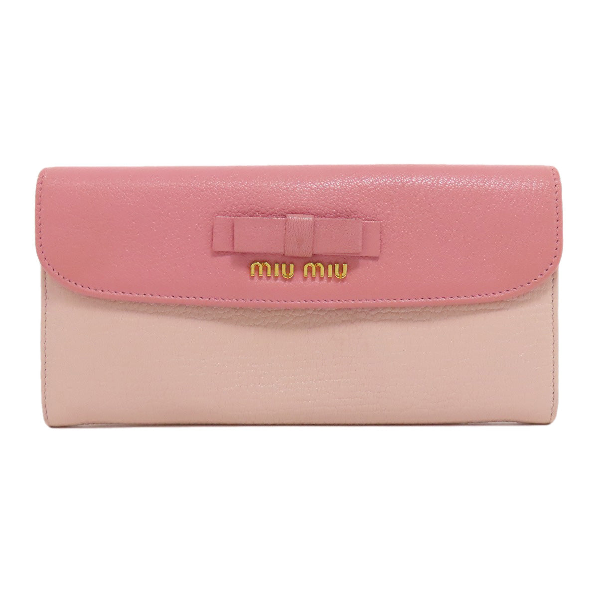 MIUMIU ミュウミュウ ロゴ リボン 長財布（小銭入れあり） レザー レディース 中古