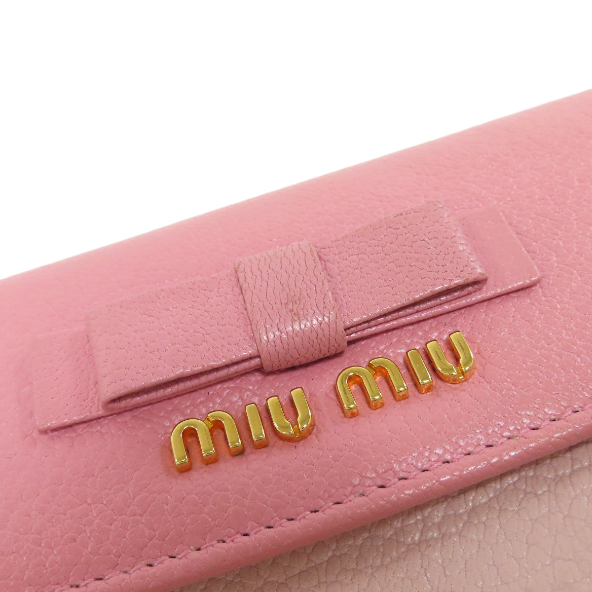 MIUMIU ミュウミュウ ロゴ リボン 長財布（小銭入れあり） レザー レディース 中古