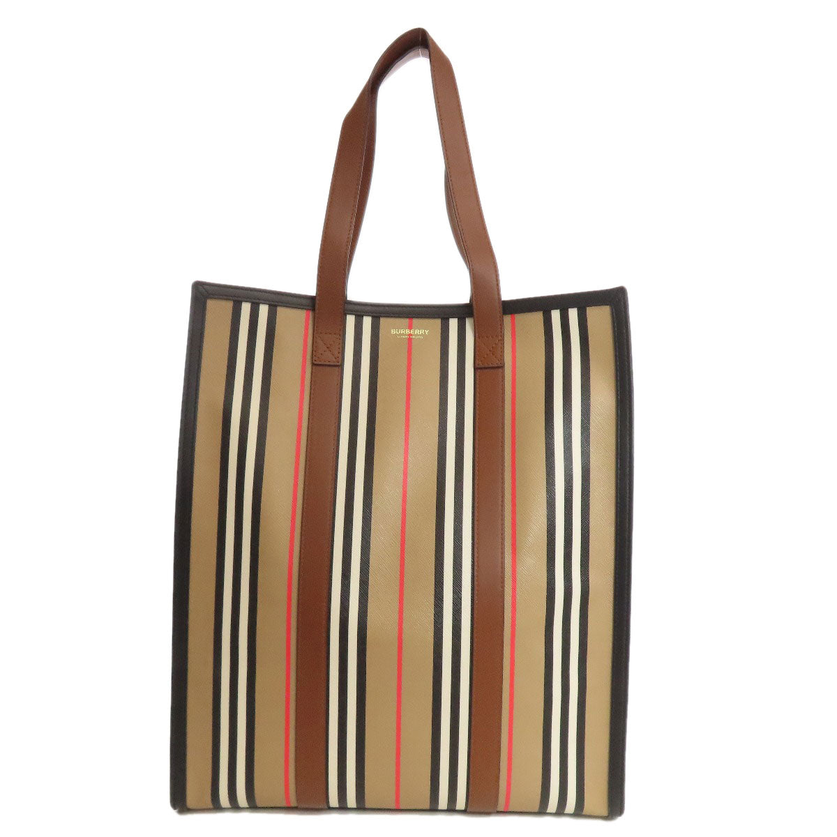 BURBERRY バーバリー ストライプ トートバッグ PVC レディース 中古
