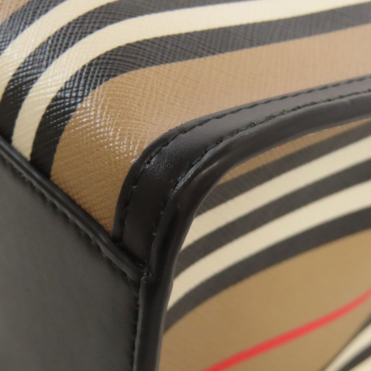 BURBERRY バーバリー ストライプ トートバッグ PVC レディース 中古