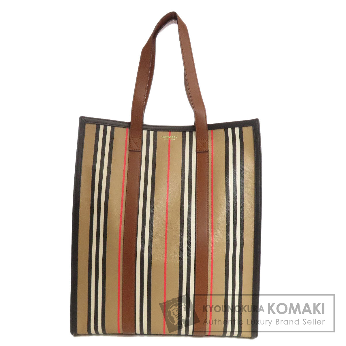 BURBERRY バーバリー ストライプ トートバッグ PVC レディース 中古