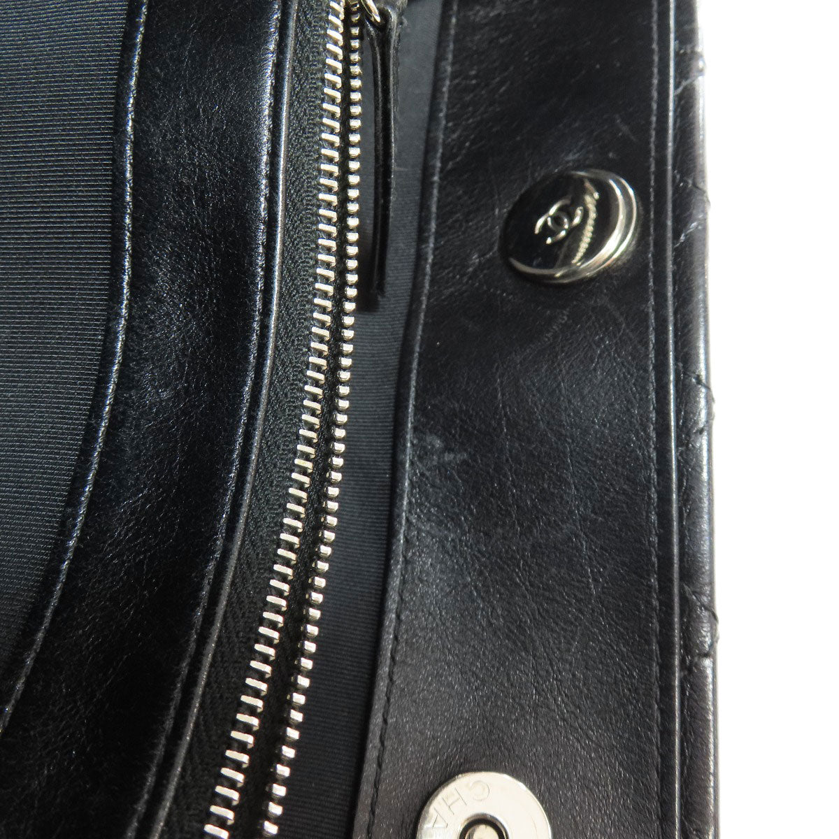 CHANEL シャネル マトラッセ チェーンバッグ シルバー金具 トートバッグ ラムスキン レディース 中古