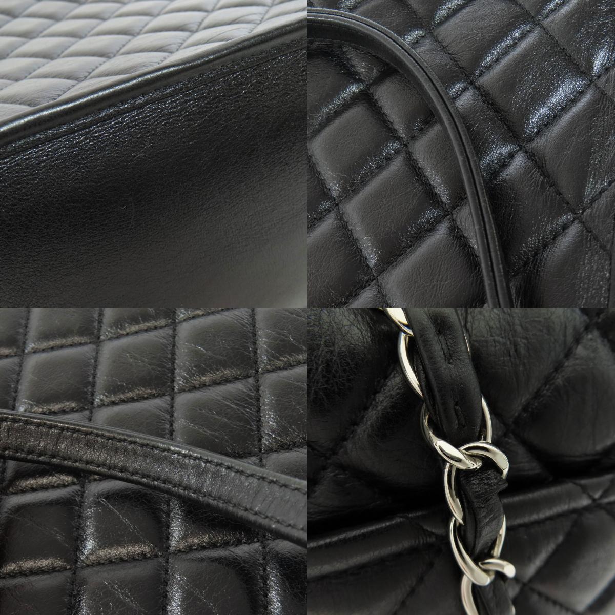 CHANEL シャネル マトラッセ チェーンバッグ シルバー金具 トートバッグ ラムスキン レディース 中古