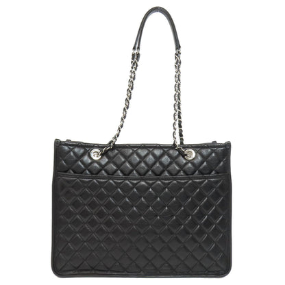 CHANEL シャネル マトラッセ チェーンバッグ シルバー金具 トートバッグ ラムスキン レディース 中古