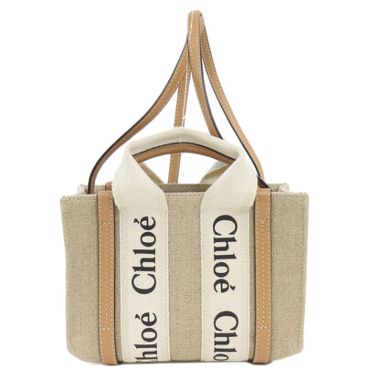 CHLOE クロエ ウッディミニ 2WAY ハンドバッグ キャンバス レディース 中古
