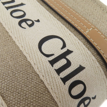 CHLOE クロエ ウッディミニ 2WAY ハンドバッグ キャンバス レディース 中古