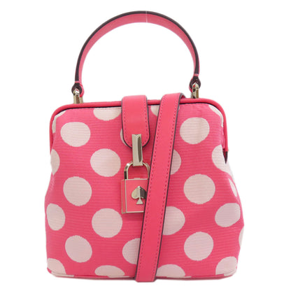 kate spade ケイトスペード ドット柄 2WAY ハンドバッグ キャンバス レディース 中古