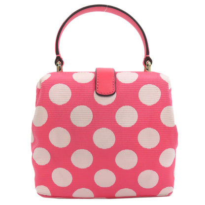 kate spade ケイトスペード ドット柄 2WAY ハンドバッグ キャンバス レディース 中古
